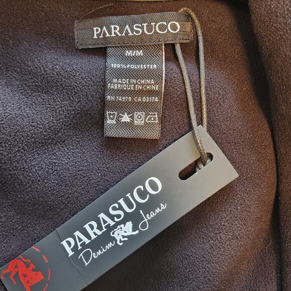 NWT Parasuco Boucle Plaid Cardigan Jacket, open front, black & gray, sz Medium - Picture 4 of 12